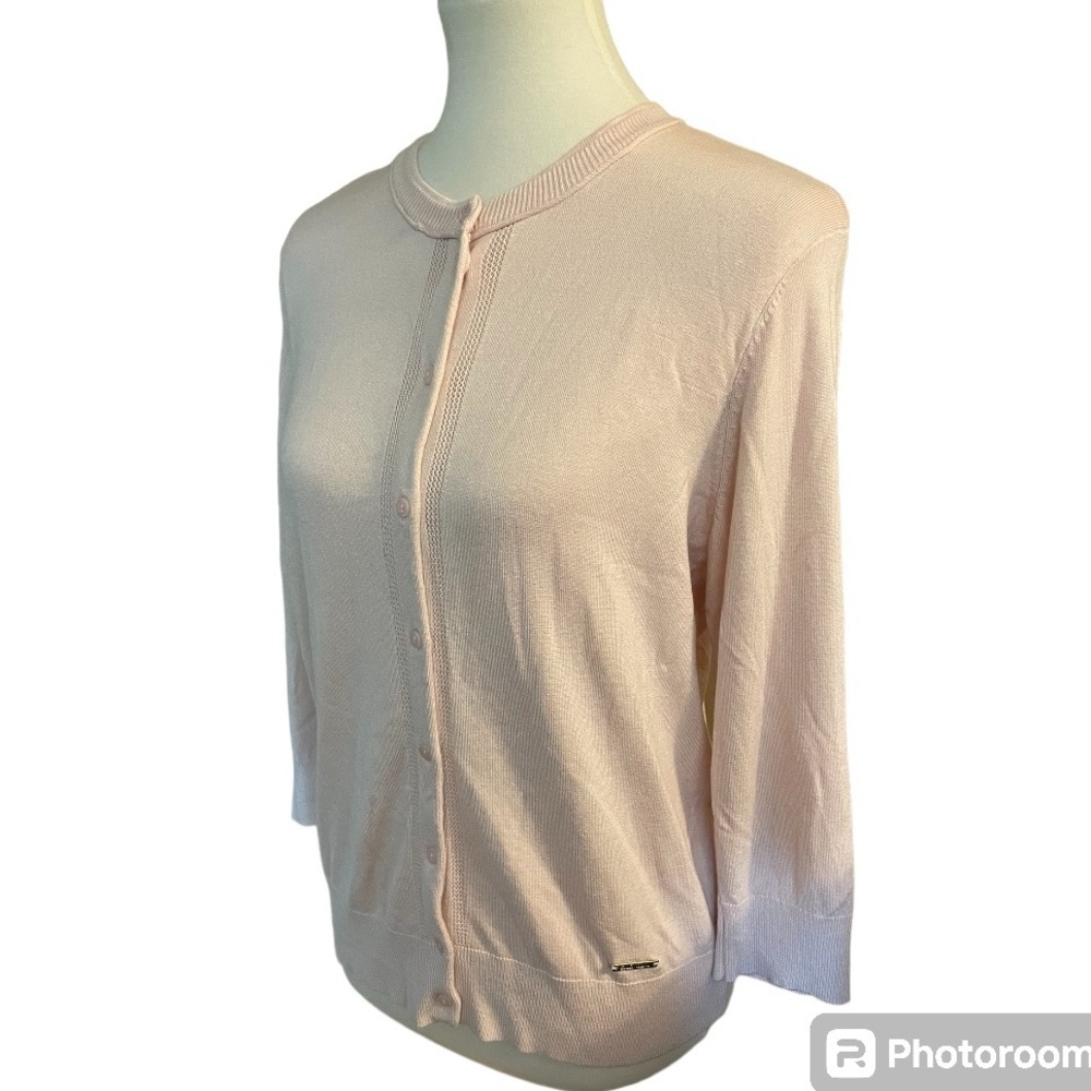 Pale Pink Cardigan Sweater by Ellen Tracy
